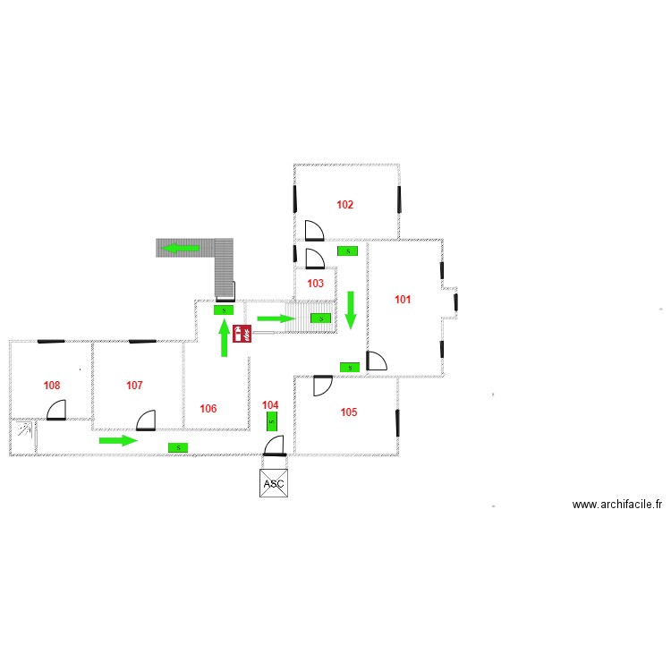 kain 19 place de la chapelle batiment E étage. Plan de 0 pièce et 0 m2