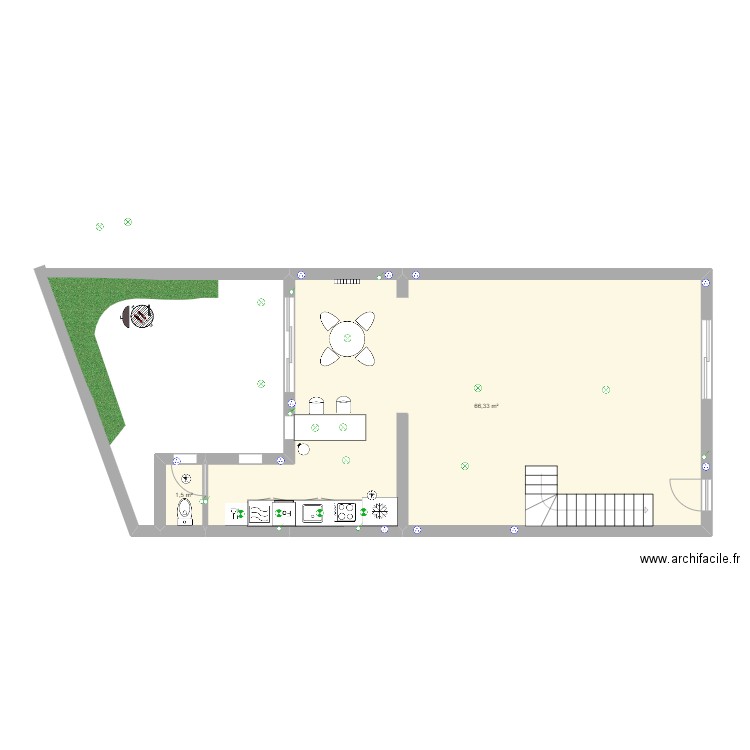 chartrons rdc. Plan de 0 pièce et 0 m2
