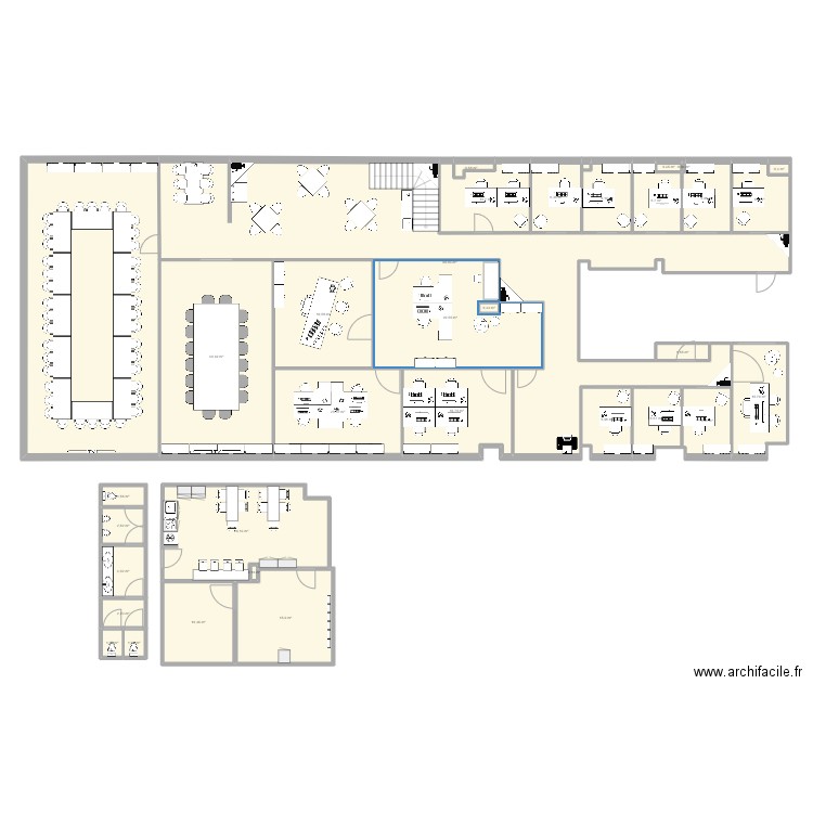 Quai Orban 48 mobilier. Plan de 33 pièces et 436 m2