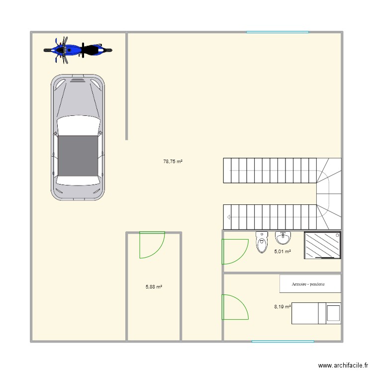 Maison 3. Plan de 4 pièces et 98 m2