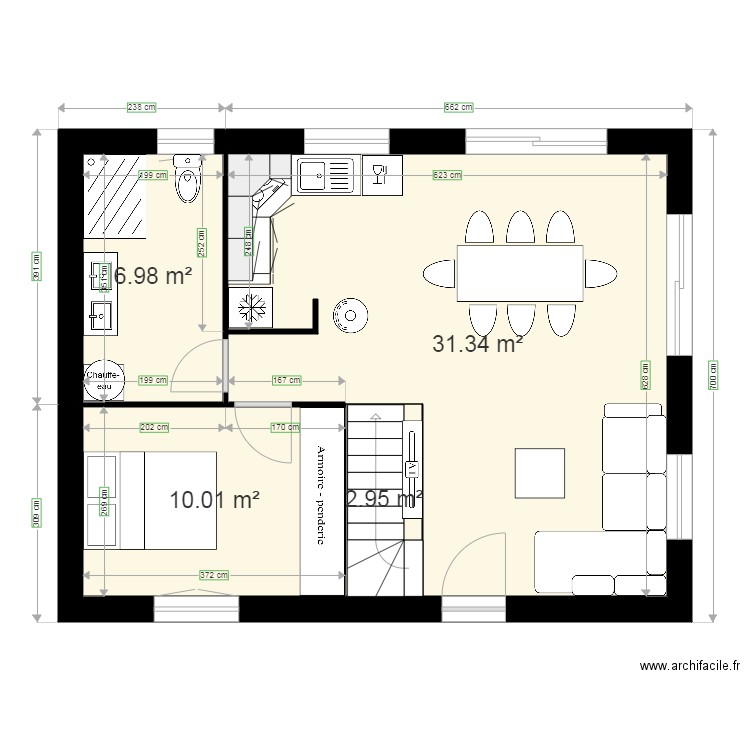 9 x 7. Plan de 0 pièce et 0 m2