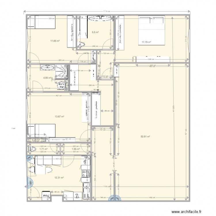 APPARTEMENT VIDE. Plan de 0 pièce et 0 m2