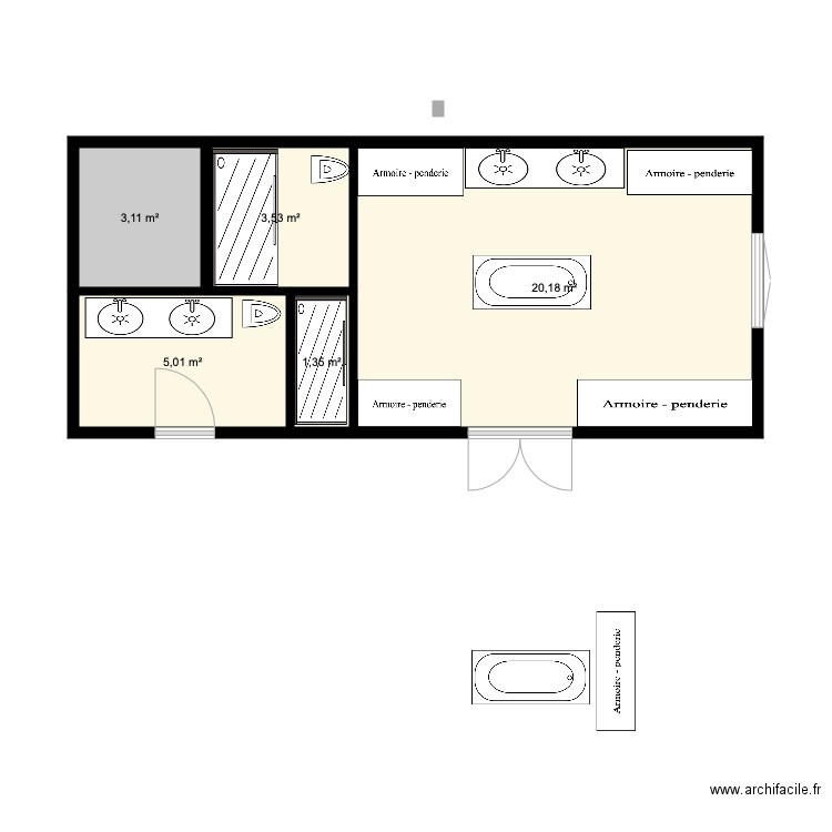 cirque salle de bain . Plan de 0 pièce et 0 m2