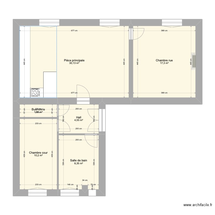 JJ1 - Actuel. Plan de 6 pièces et 72 m2