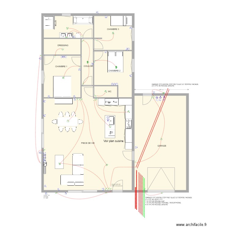 PLAN MAISON JACQUES. Plan de 9 pièces et 156 m2