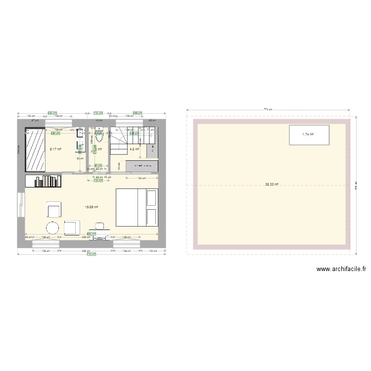 chambre extention. Plan de 0 pièce et 0 m2