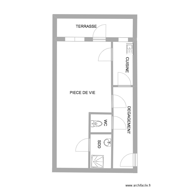 Américaine. Plan de 0 pièce et 0 m2