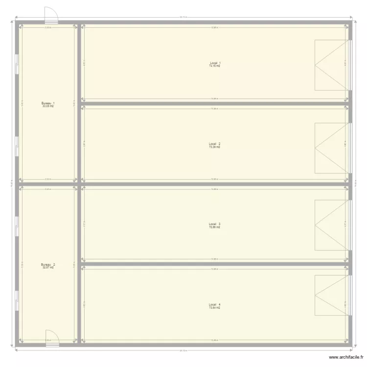 Hangar terrain perpignan. Plan de 