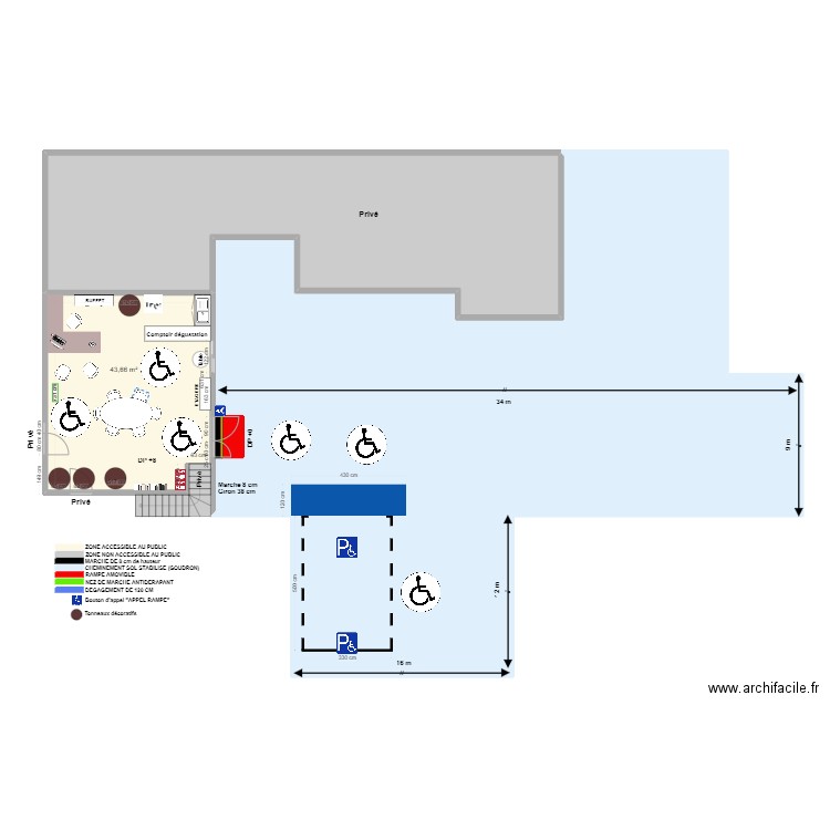 DOMAINE SAINT ARNOUL plan après travaux + parking. Plan de 5 pièces et 389 m2