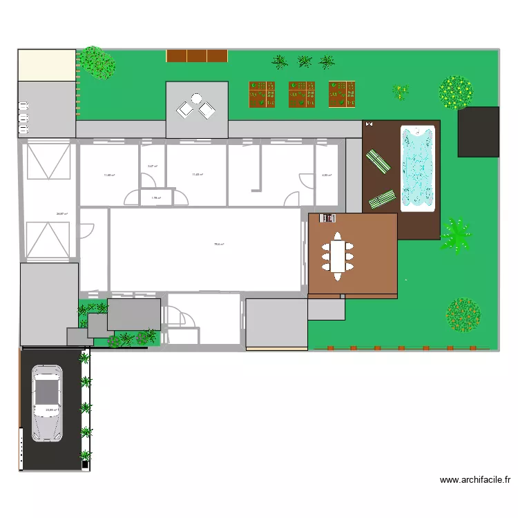 jardin Gujan toiture. Plan de 8 et 163 m² jardin Gujan toiture. Plan de 8 et 163 m²