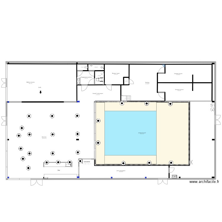 Plan TAKE OFF Lumière. Plan de 14 pièces et 518 m2