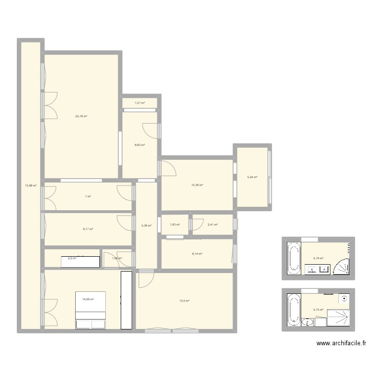 Neudorf v2. Plan de 18 pièces et 142 m2