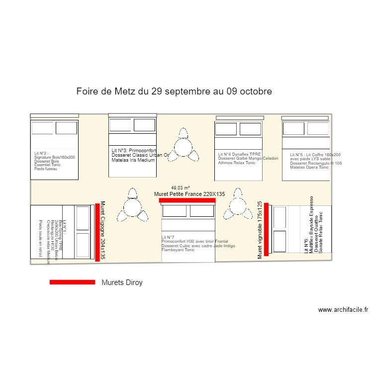 Foire de Metz 2023. Plan de 1 pièce et 49 m2