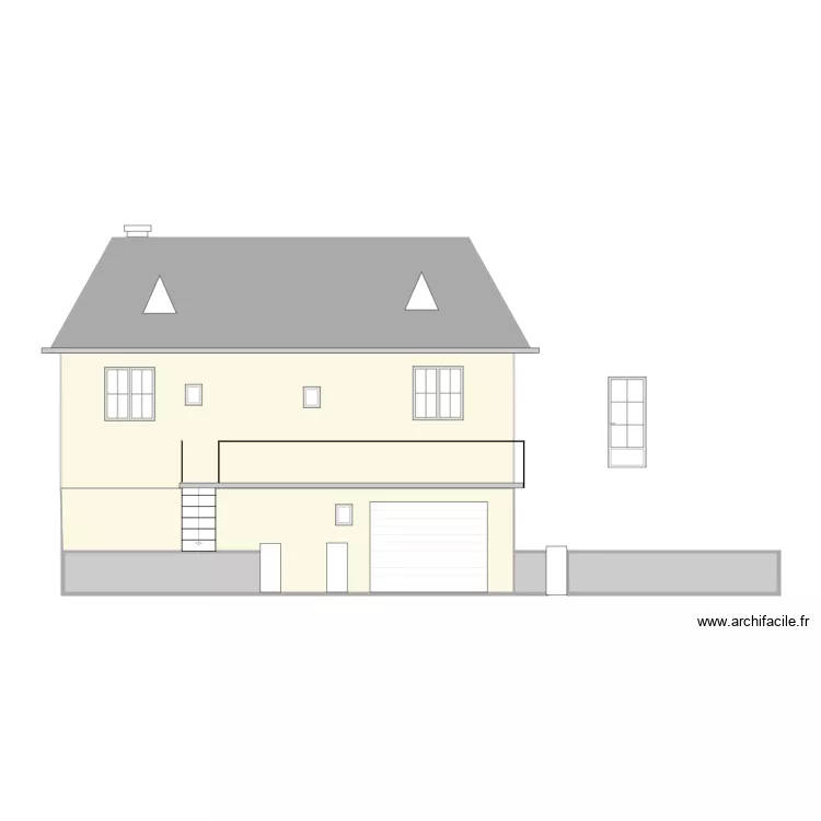 Fa&ccedil;ade Nord. Plan de 