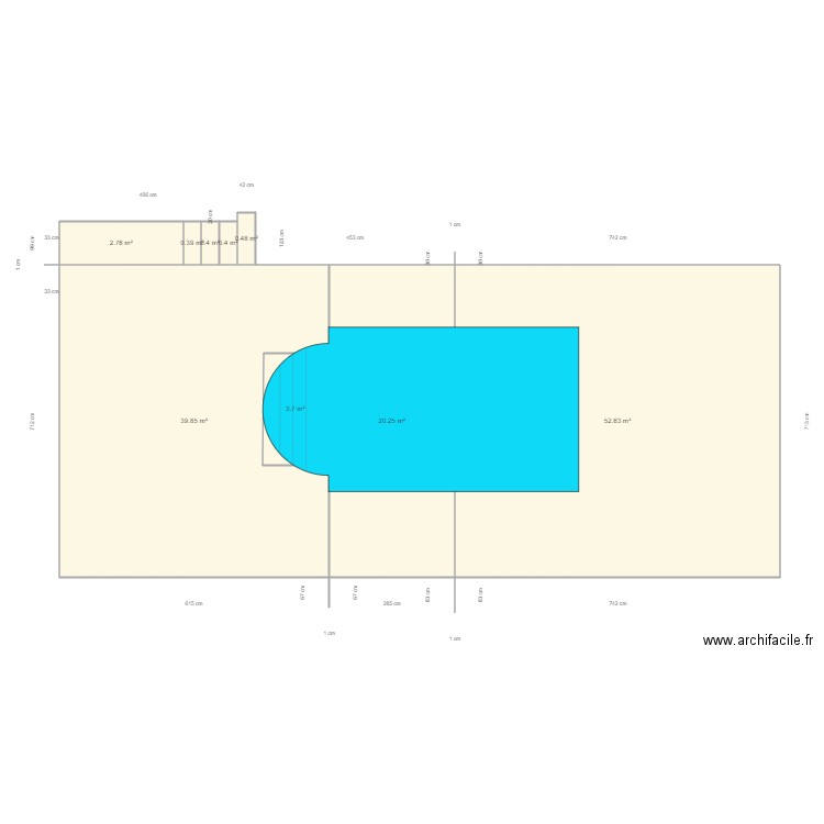 penin  Millas. Plan de 9 pièces et 125 m2