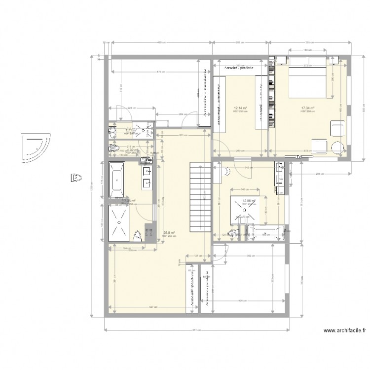 1 ER SDB4. Plan de 0 pièce et 0 m2