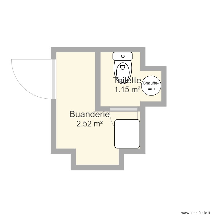 Buanderie. Plan de 0 pièce et 0 m2