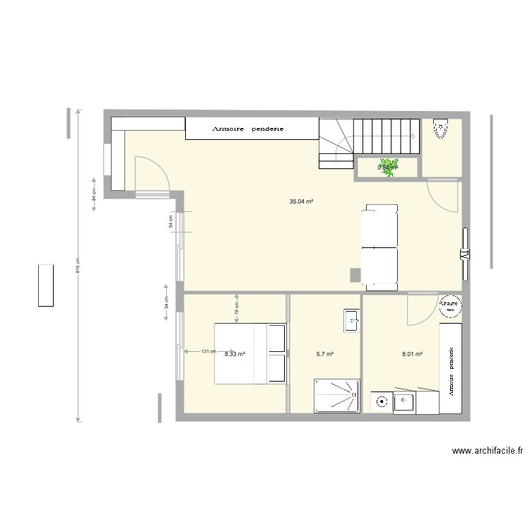 rez de jardin SANS ESCALIER. Plan de 0 pièce et 0 m2