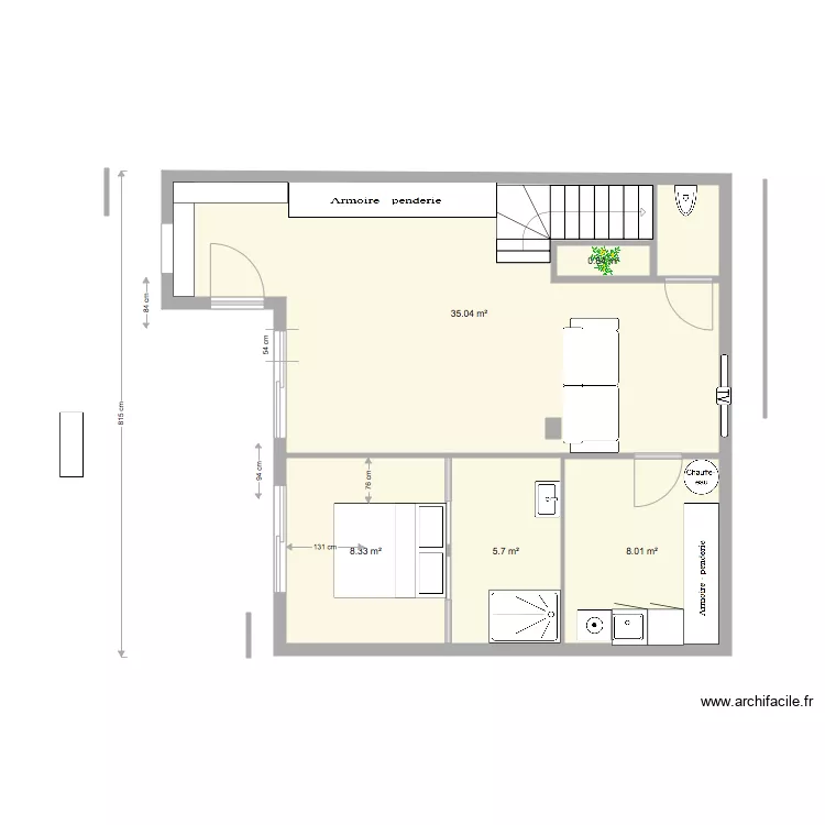 rez de jardin SANS ESCALIER. Plan de 