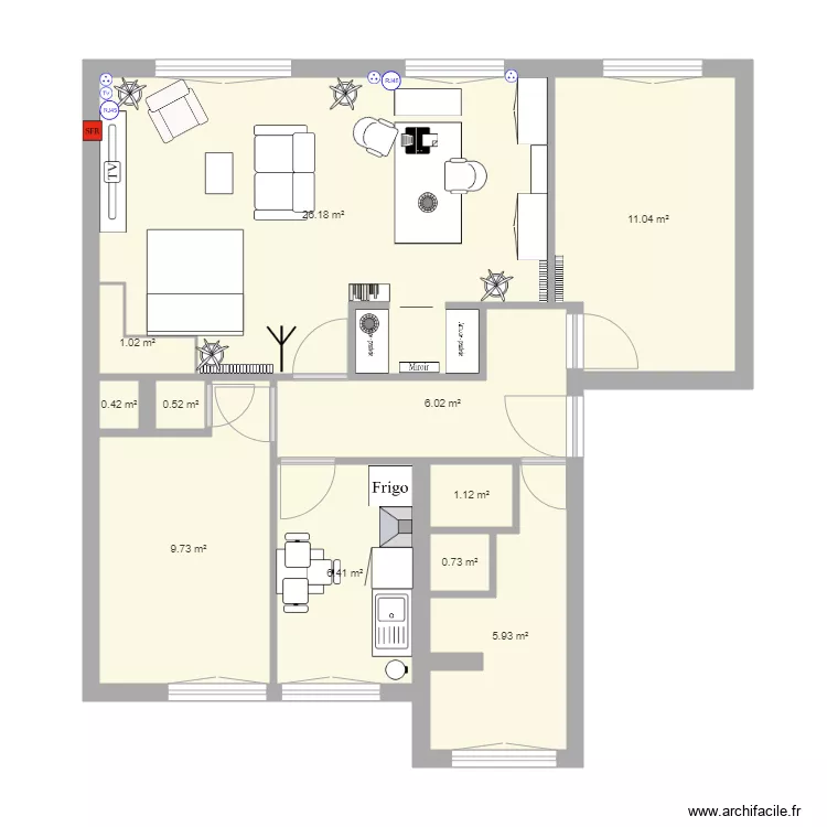 Bureau VF. Plan de 