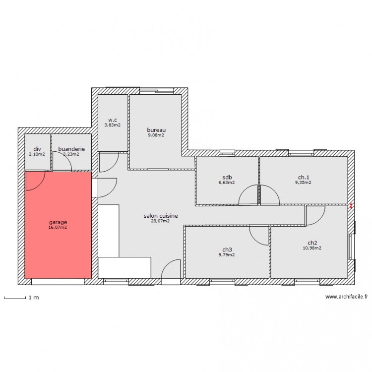pavillon avec garage. Plan de 0 pièce et 0 m2