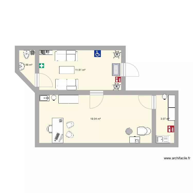 Cabinet de podologie . Plan de Cabinet de podologie . Plan de