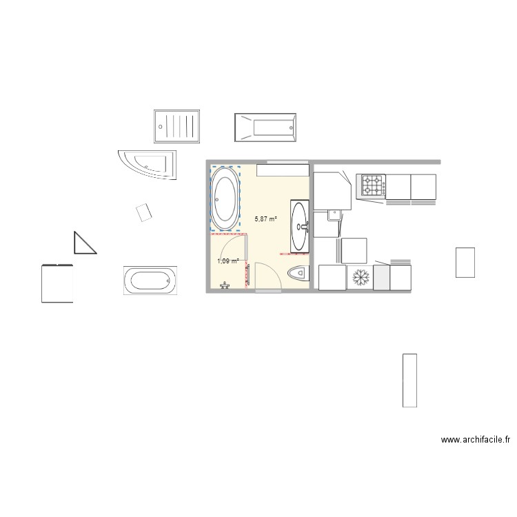 SDB 8 34. Plan de 0 pièce et 0 m2