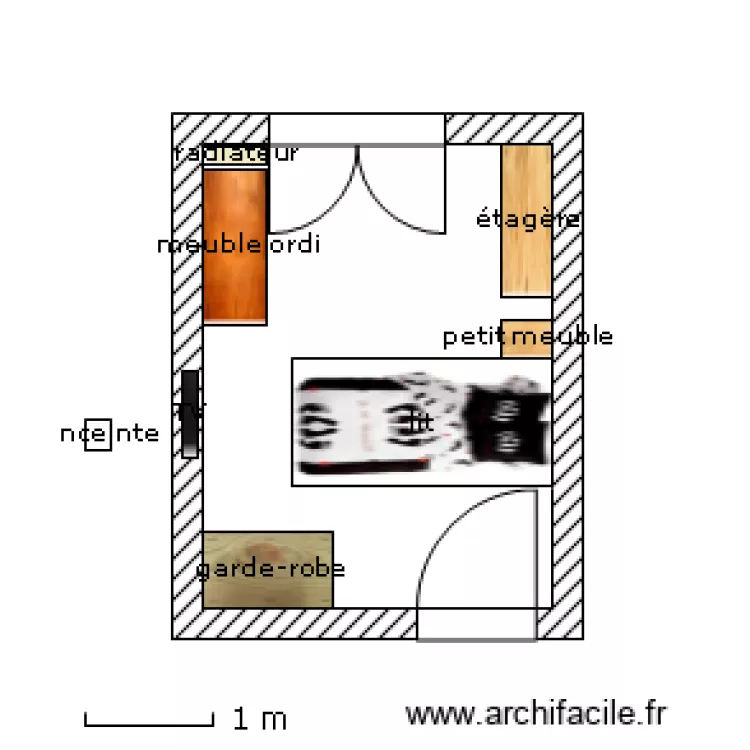 chambre maxime. Plan de 