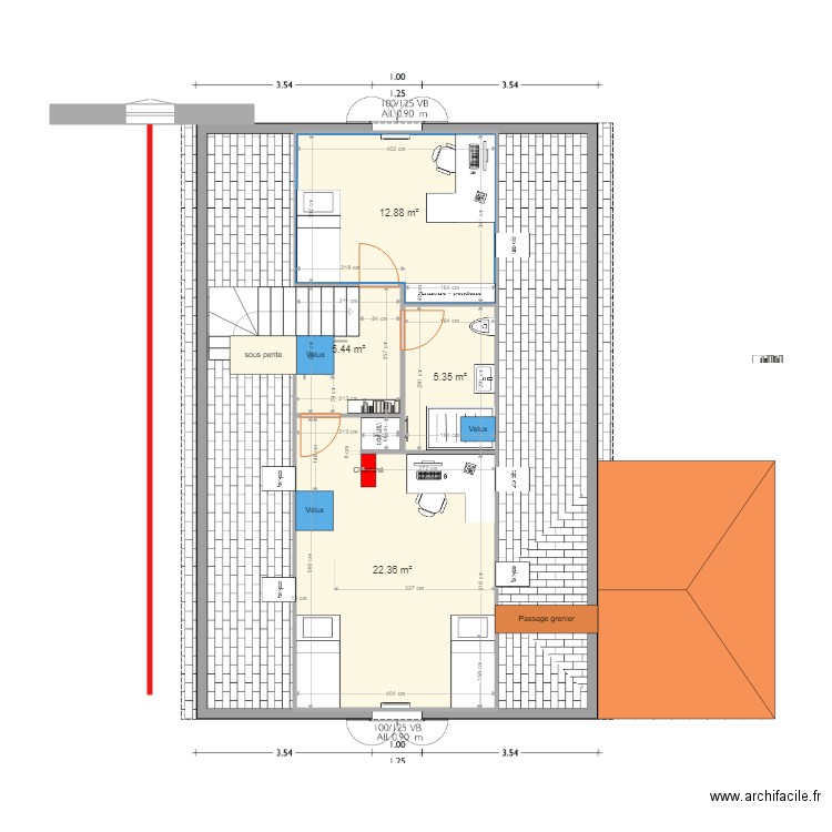 etage maison V3. Plan de 0 pièce et 0 m2