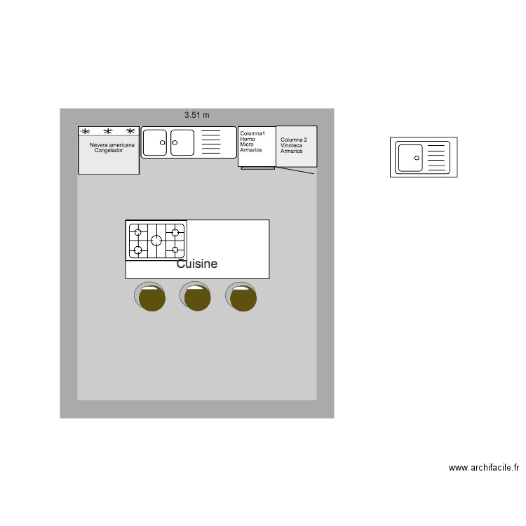 Cocina. Plan de 0 pièce et 0 m2