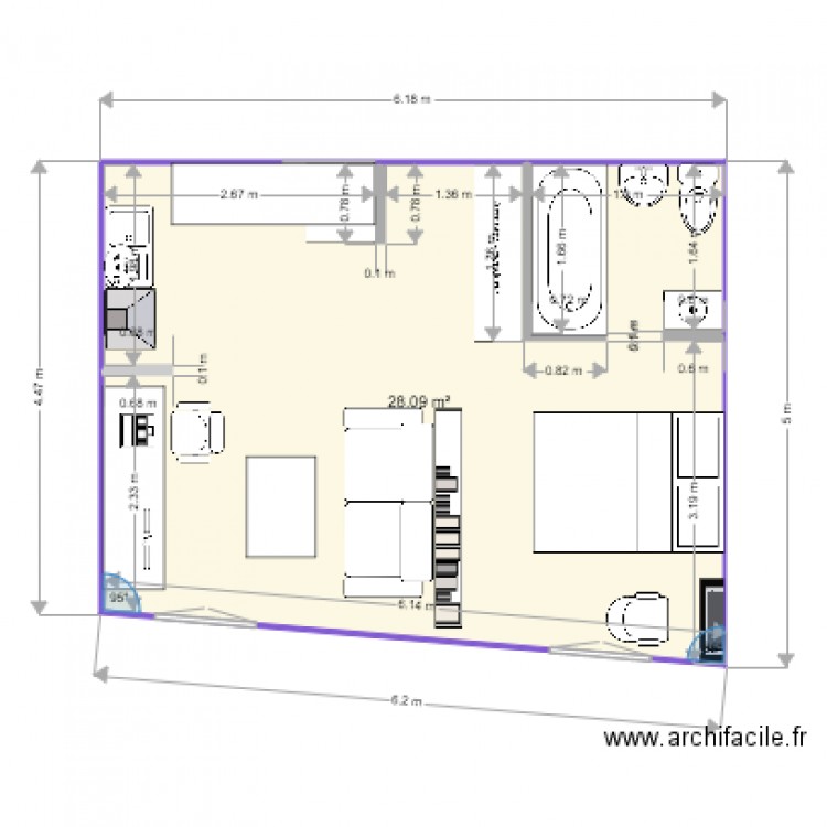 Appart1. Plan de 0 pièce et 0 m2