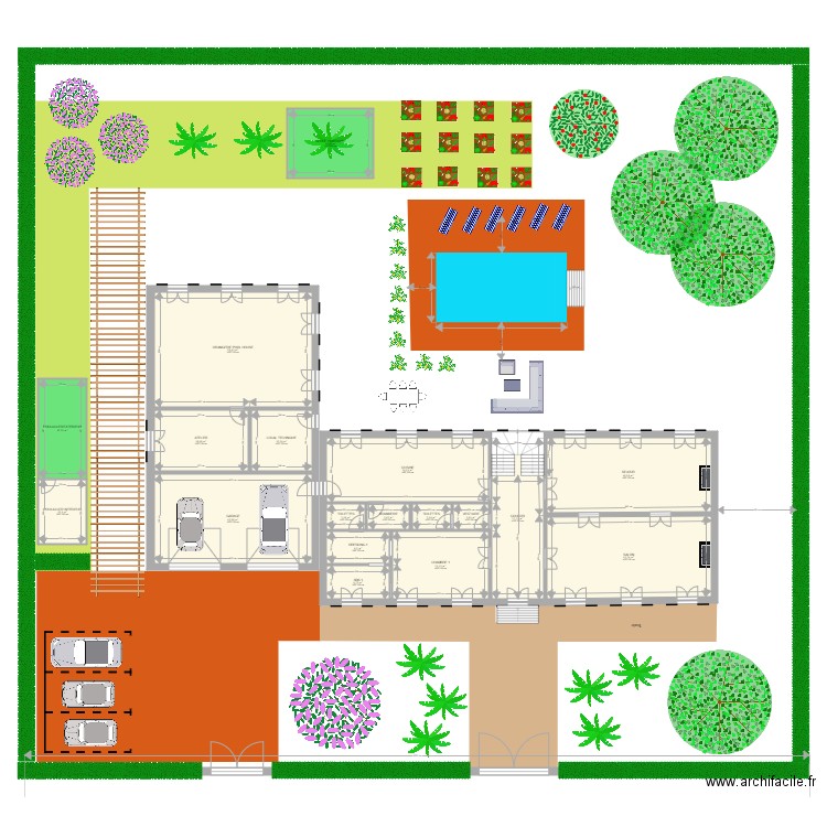 MARMANDE. Plan de 18 pièces et 373 m2