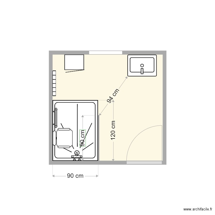 plan après Postic 1. Plan de 1 pièce et 5 m2
