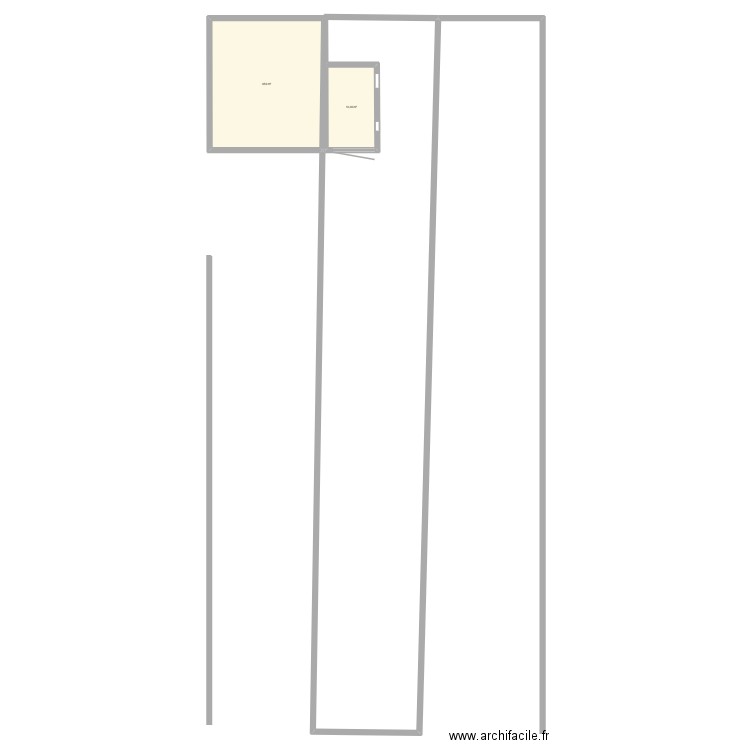 plan de masse. Plan de 2 pièces et 62 m2