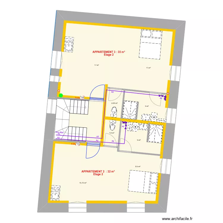 THUONG R+2 - Alimentation eau. Plan de THUONG R+2 - Alimentation eau. Plan de