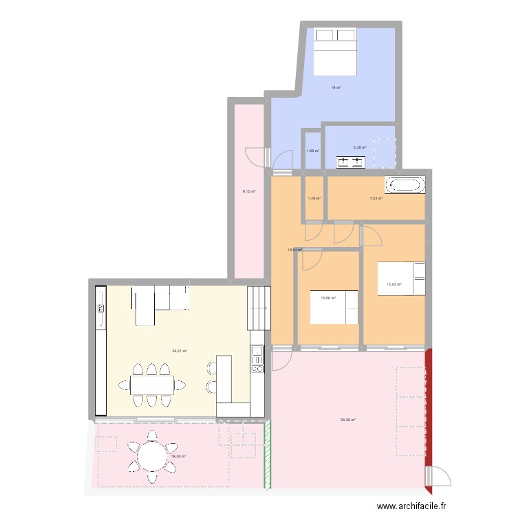 Clastrier1. Plan de 12 pièces et 171 m2