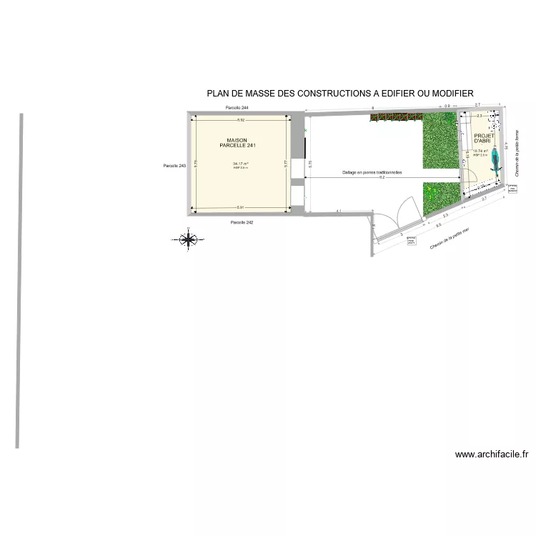 Projet Abri en limite de propri&eacute;t&eacute;. Plan de 