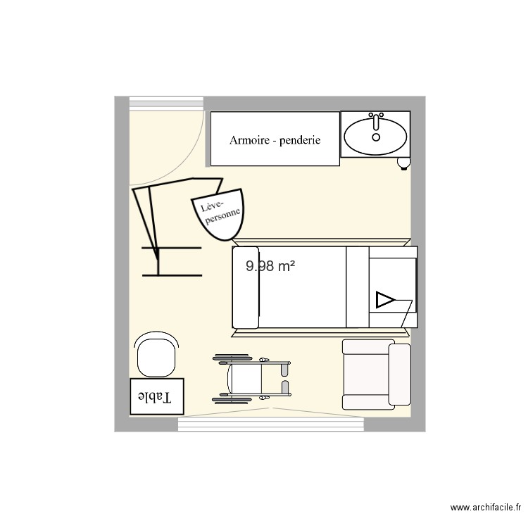 Chambre n 3 avec aménagement 2018. Plan de 0 pièce et 0 m2