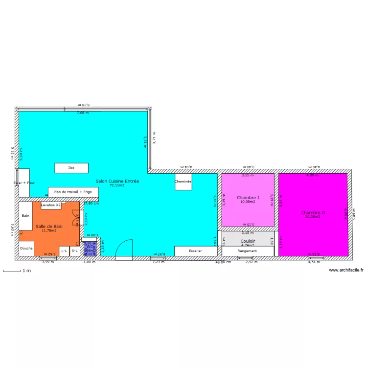 Grange pi&egrave;ce. Plan de 