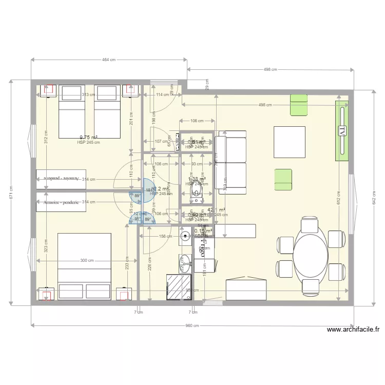 Appartement Trouville GB. Plan de 