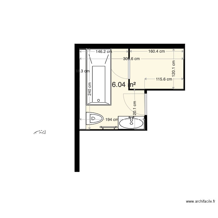 SALLE DE BAIN. Plan de 0 pièce et 0 m2