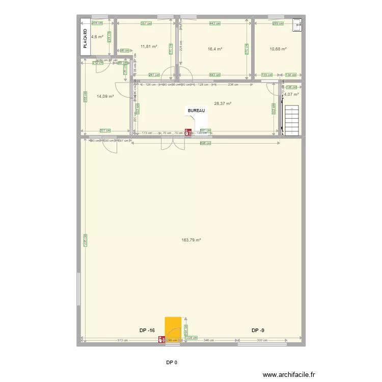 YODA FIGHT SCHOOL avant travaux. Plan de 