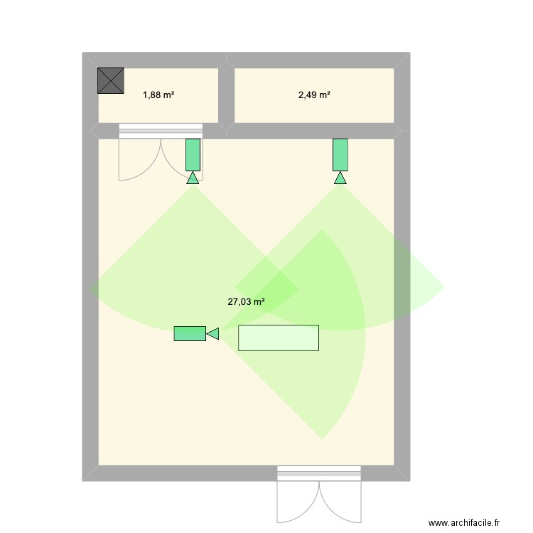 casta. Plan de 3 pièces et 31 m2