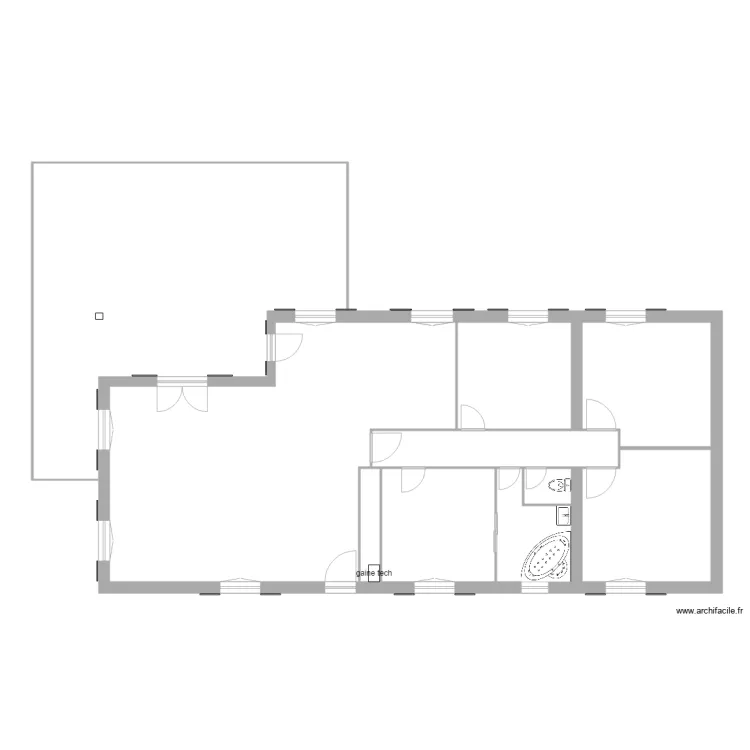 plan maison et extension avec surfaces. Plan de 