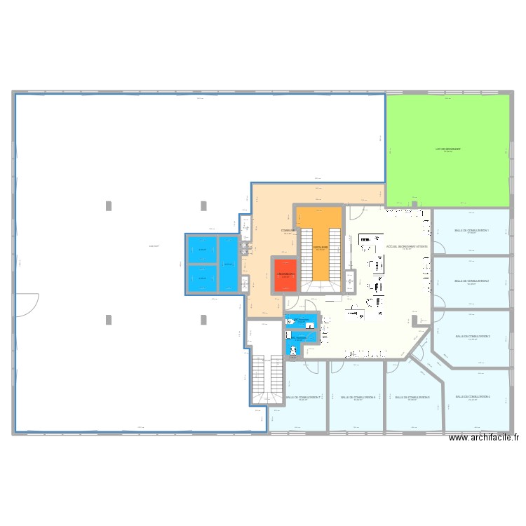 R2 DMAG V4. Plan de 25 pièces et 816 m2