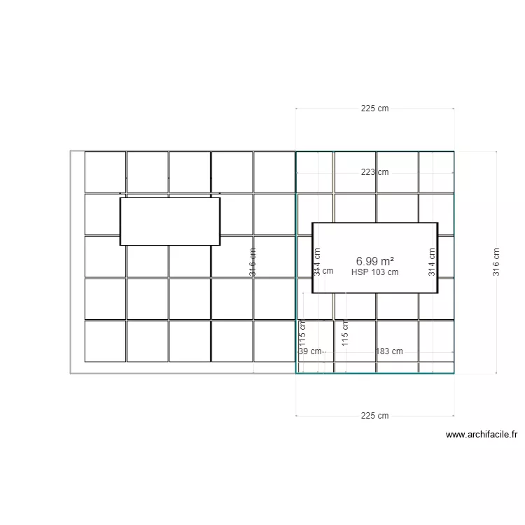 PARIS CLOISON CALPINAGE SALLE DE BAINS . Plan de 