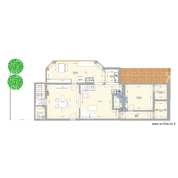 Triqueville cuisine véranda. Plan de 0 pièce et 0 m2