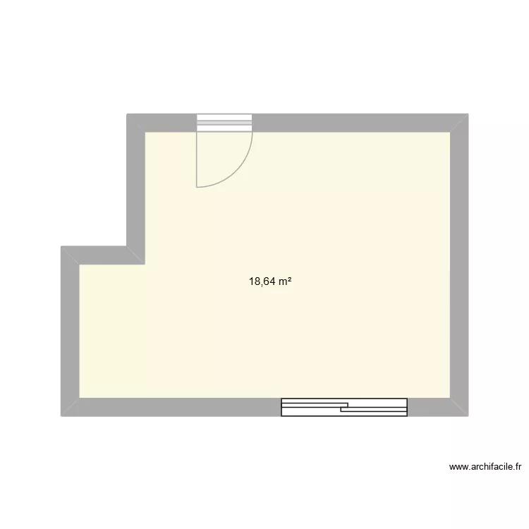 chambre kais. Plan de 1  et 19 m²
