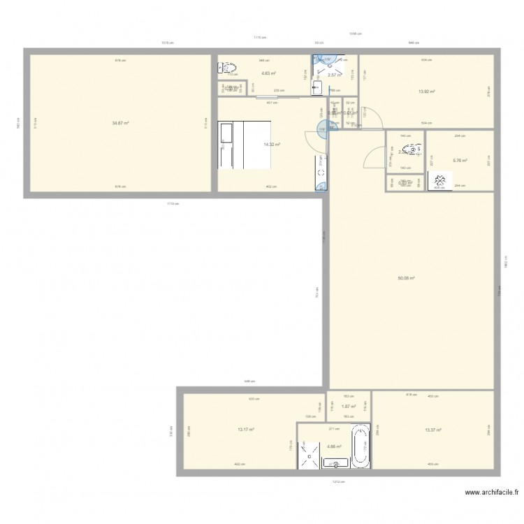 plan de maison 1 niveau