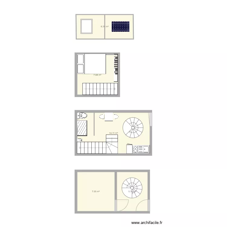 Studio. Plan de 